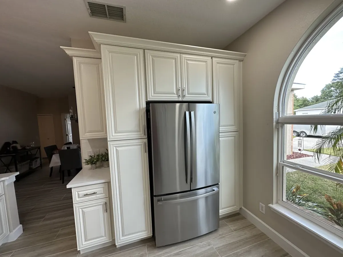 Kitchen — refrigerator cabinetry