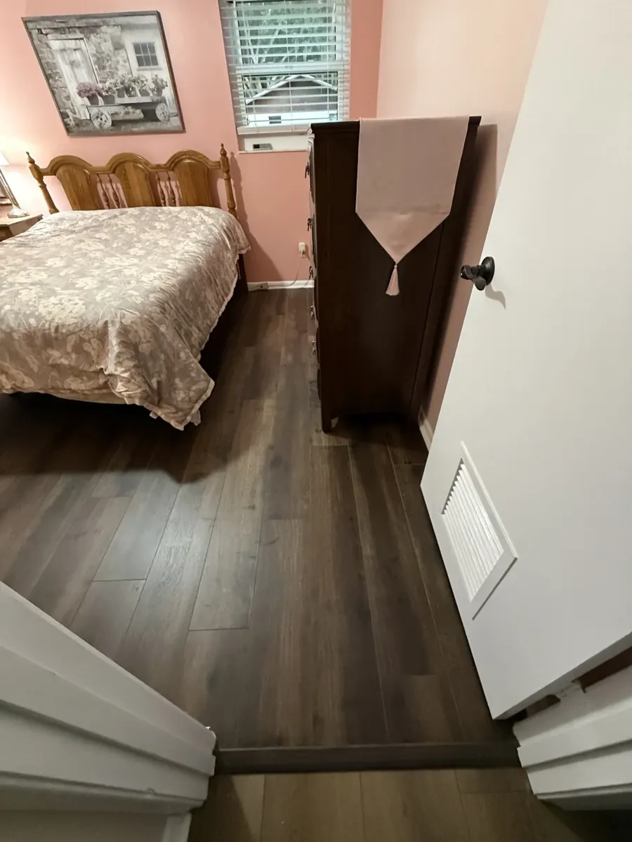 Bedroom flooring — doorway view